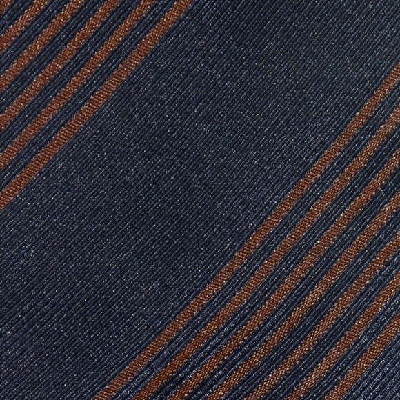 Bigi Diagonally Striped Classic Width Blue Silk Tie - Picture 3 of 6